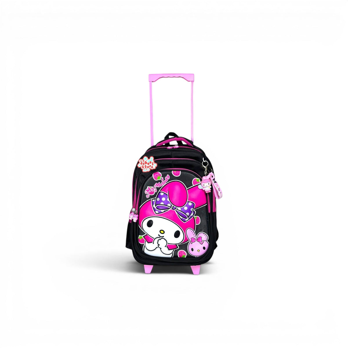 16 Inch 3D Melody Trolley Bag For Grade 1 Till 3 Girls ( With Keychain ) T-2616