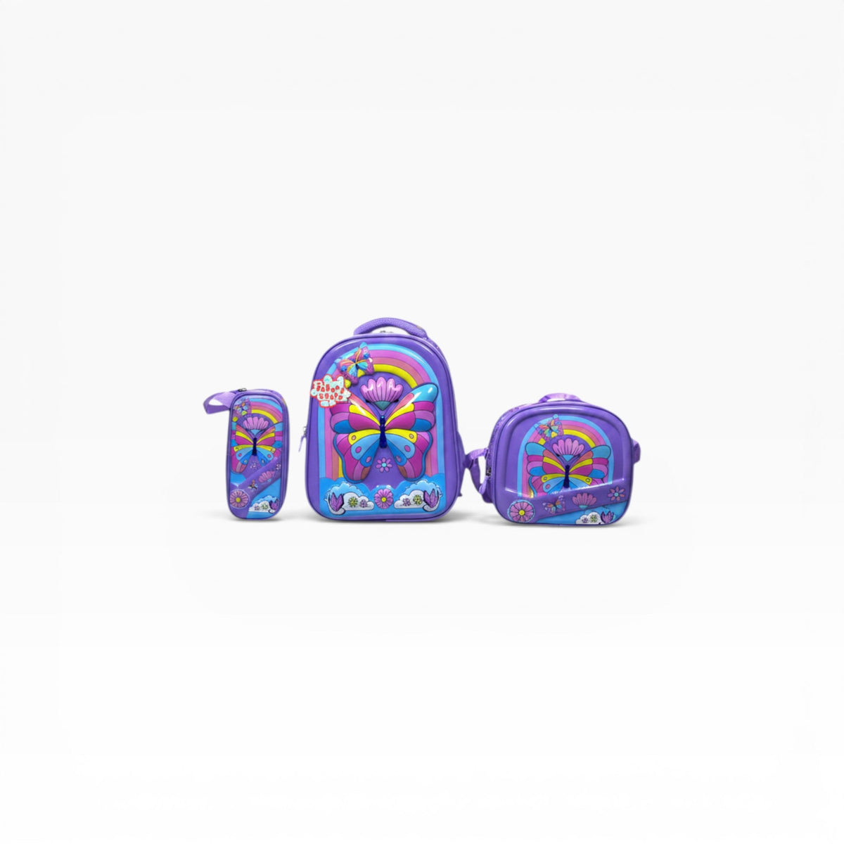 14 Inch 3D Butterfly 3 PCS School Bag For Nursery Till KG Girls 2328-13
