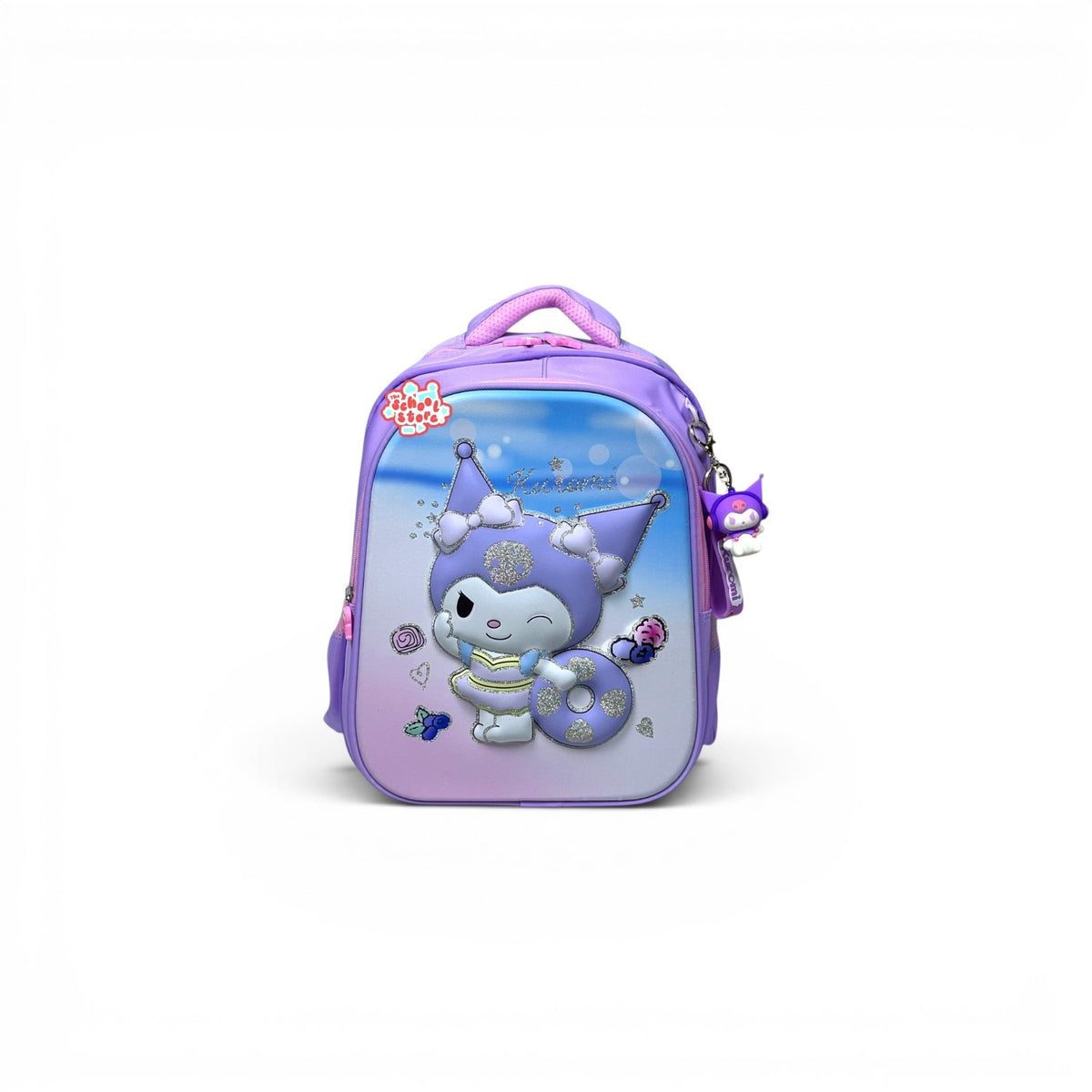 14 Inch 3D Kuromi School Bag For Nursery Till KG Girls ( With Keychain ) 2614