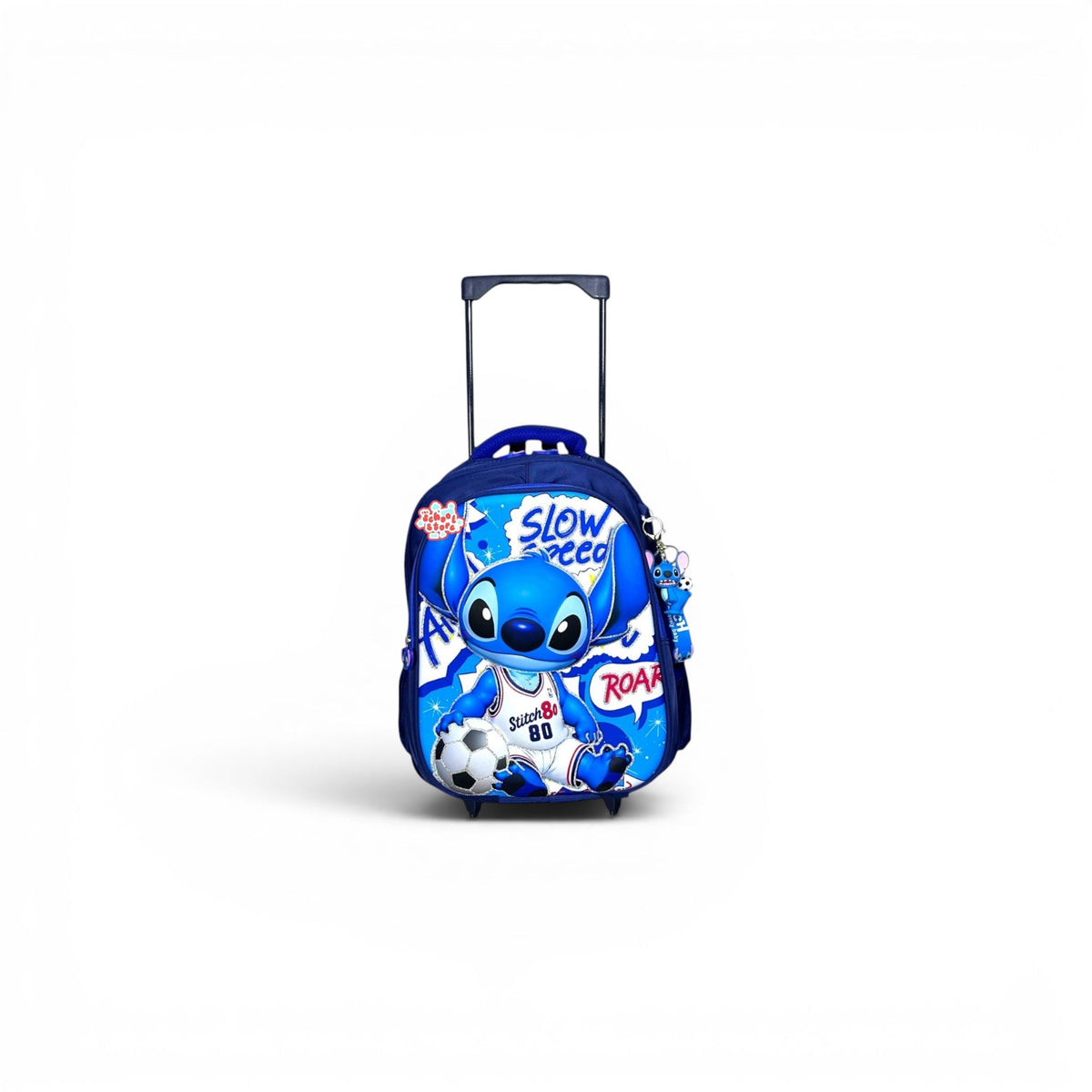 14 Inch 3D Stitch Trolley Bag For Nursery Till KG Kids ( With Keychain ) T-2614