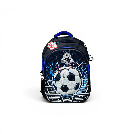 16 Inch 3D Football School Bag For Grade 1 Till 3 Boys ( With Keychain ) 2616