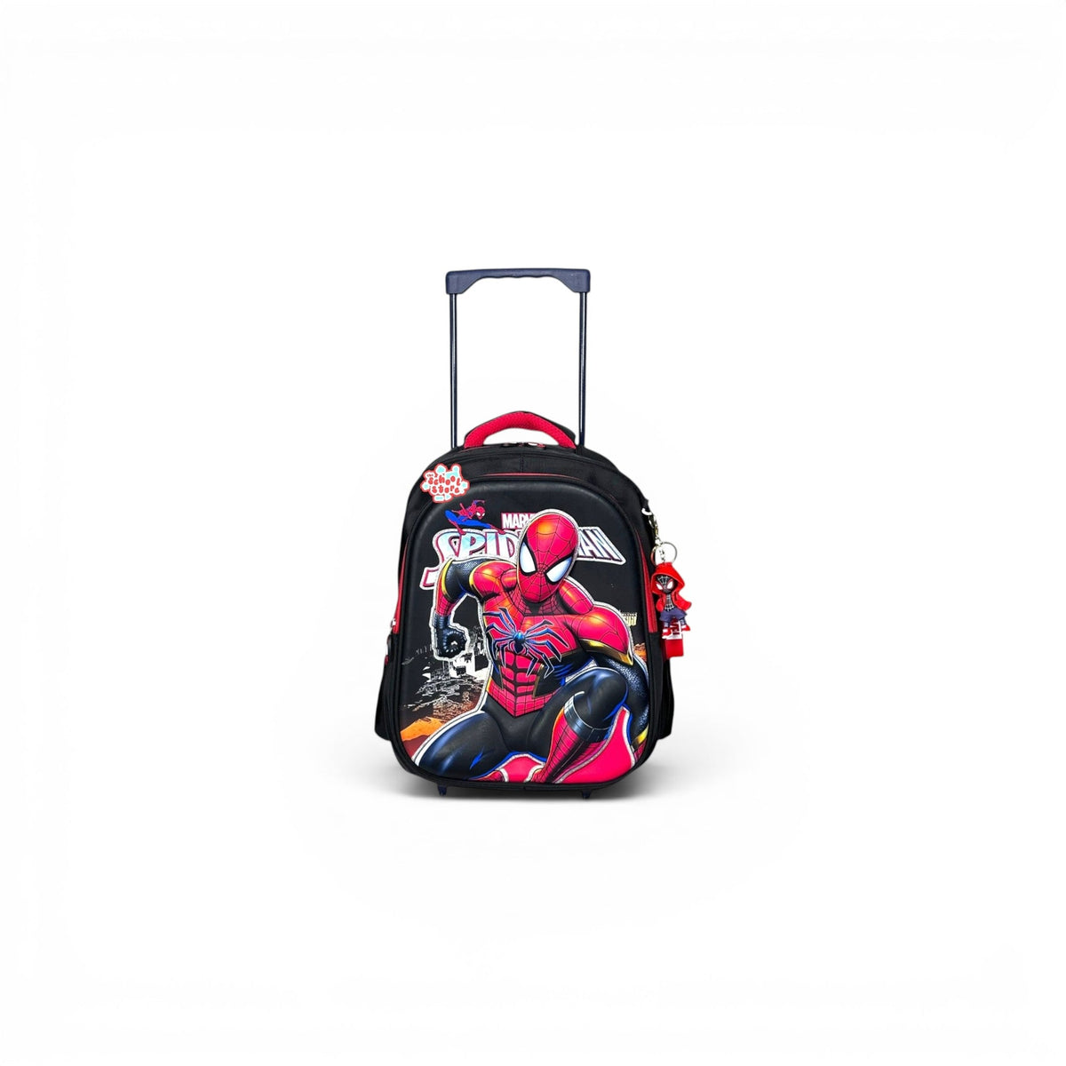 14 Inch 3D Spiderman Trolley Bag For Nursery Till KG Boys ( With Keychain ) T-2614