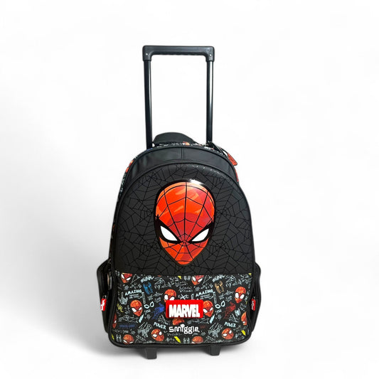 Original 20 Inch Spiderman Trolley School Bag Original for Grade 1 Till Grade 5 Boys