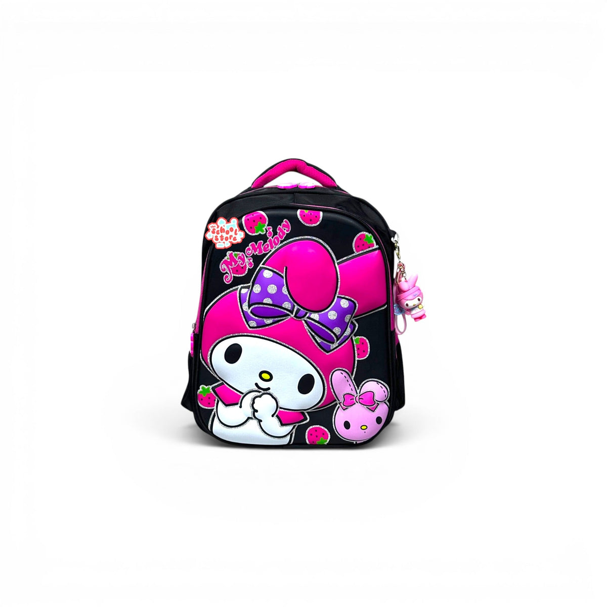 14 Inch 3D Melody School Bag For Nursery Till KG Girls ( With Keychain ) 2614