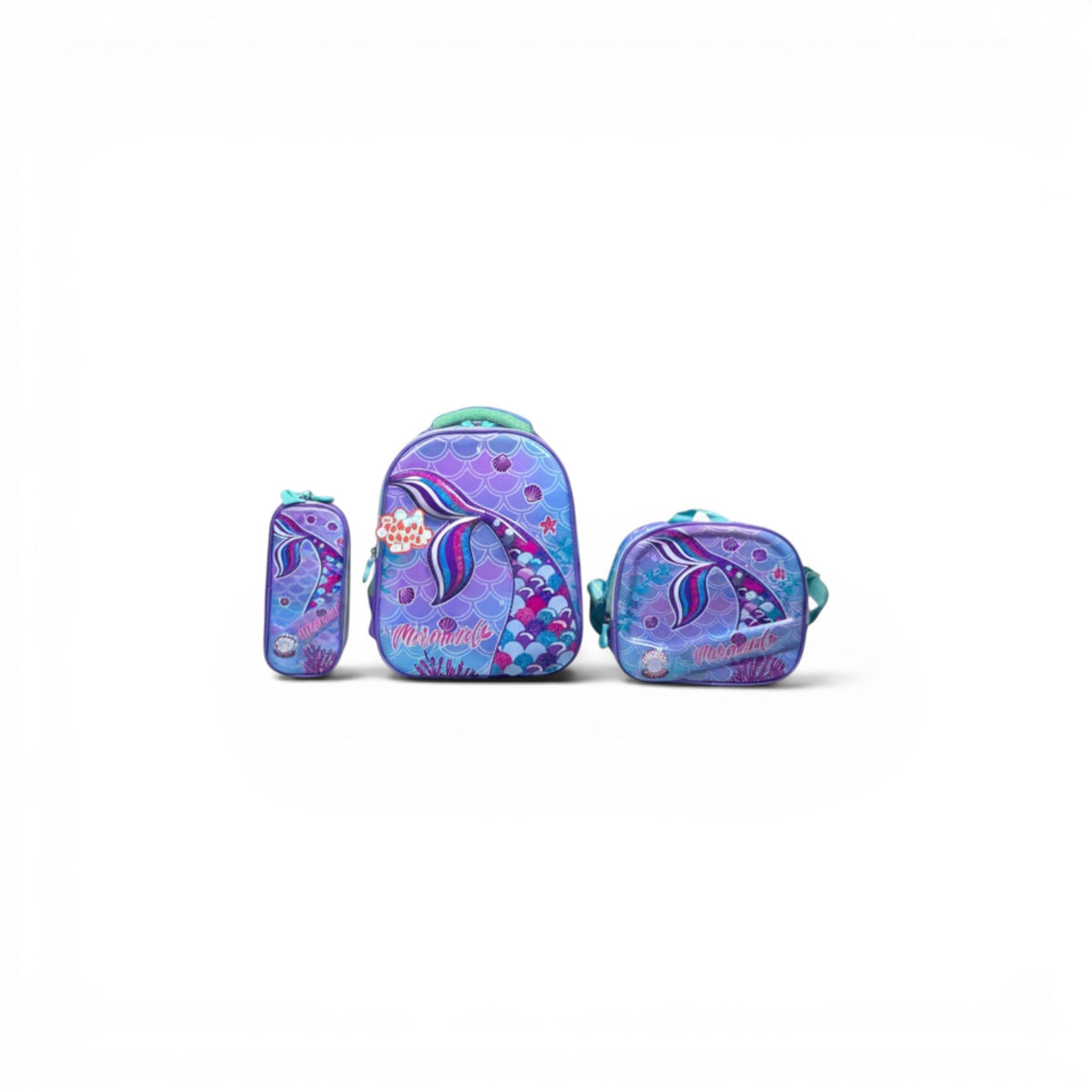 14 Inch 3D Mermaid 3 PCS School Bag For Nursery Till KG Girls 2328-13