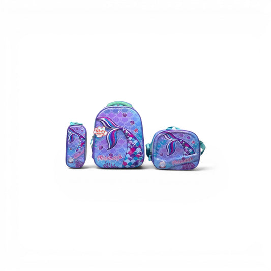 14 Inch 3D Mermaid 3 PCS School Bag For Nursery Till KG Girls 2328-13
