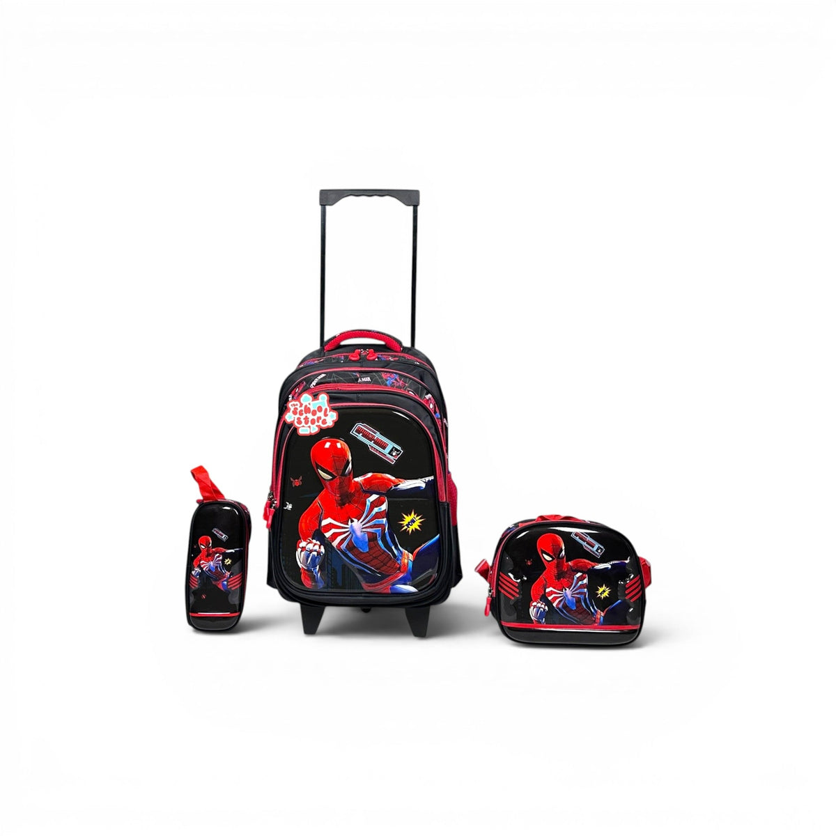 18 Inch 3D Spiderman 3 PCS Trolley Bag For Grade 4 Till 8 Boys T-2388-18