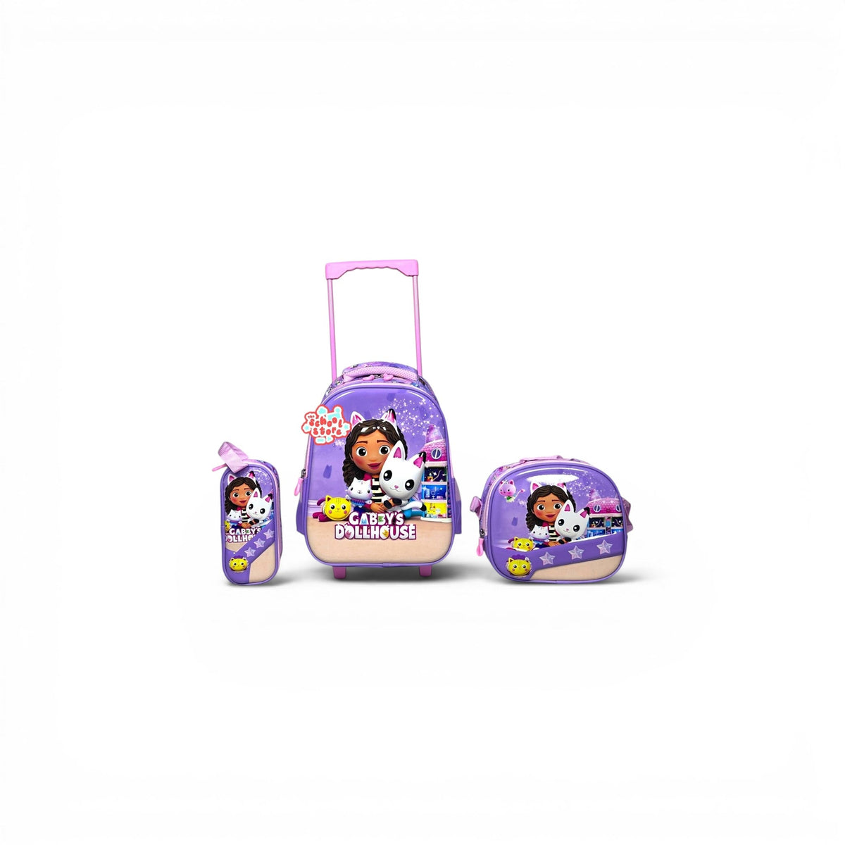 14 Inch Gabby 3 PCS Trolley Bag For Nursery Till KG Girls T-2328-13