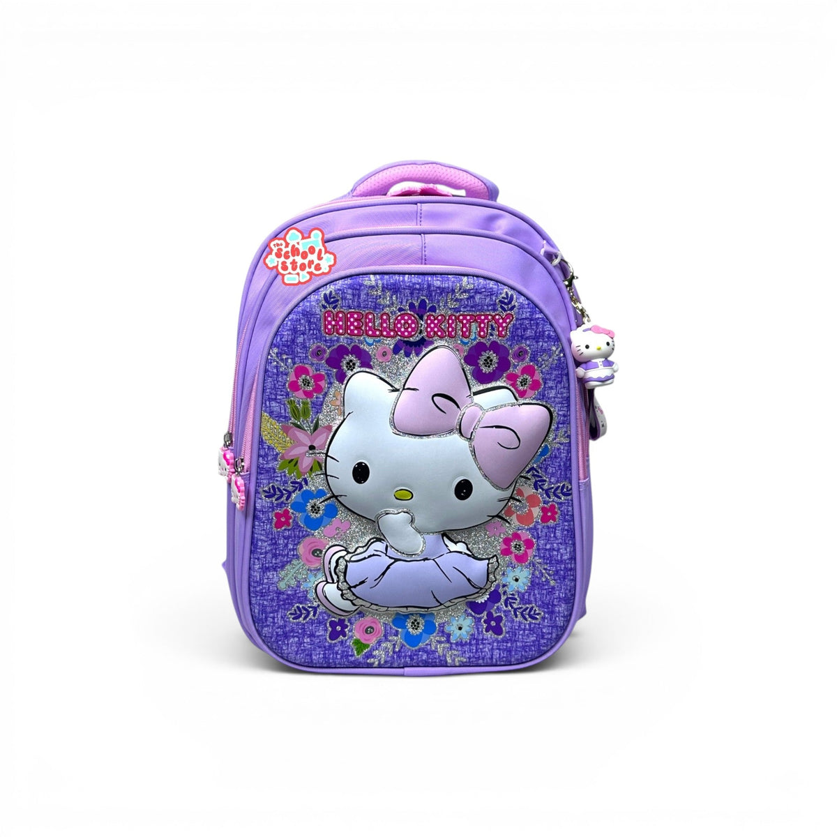18 Inch 3D Hello Kitty School Bag For Grade 4 Till 7 Girls ( With Keychain ) 2618