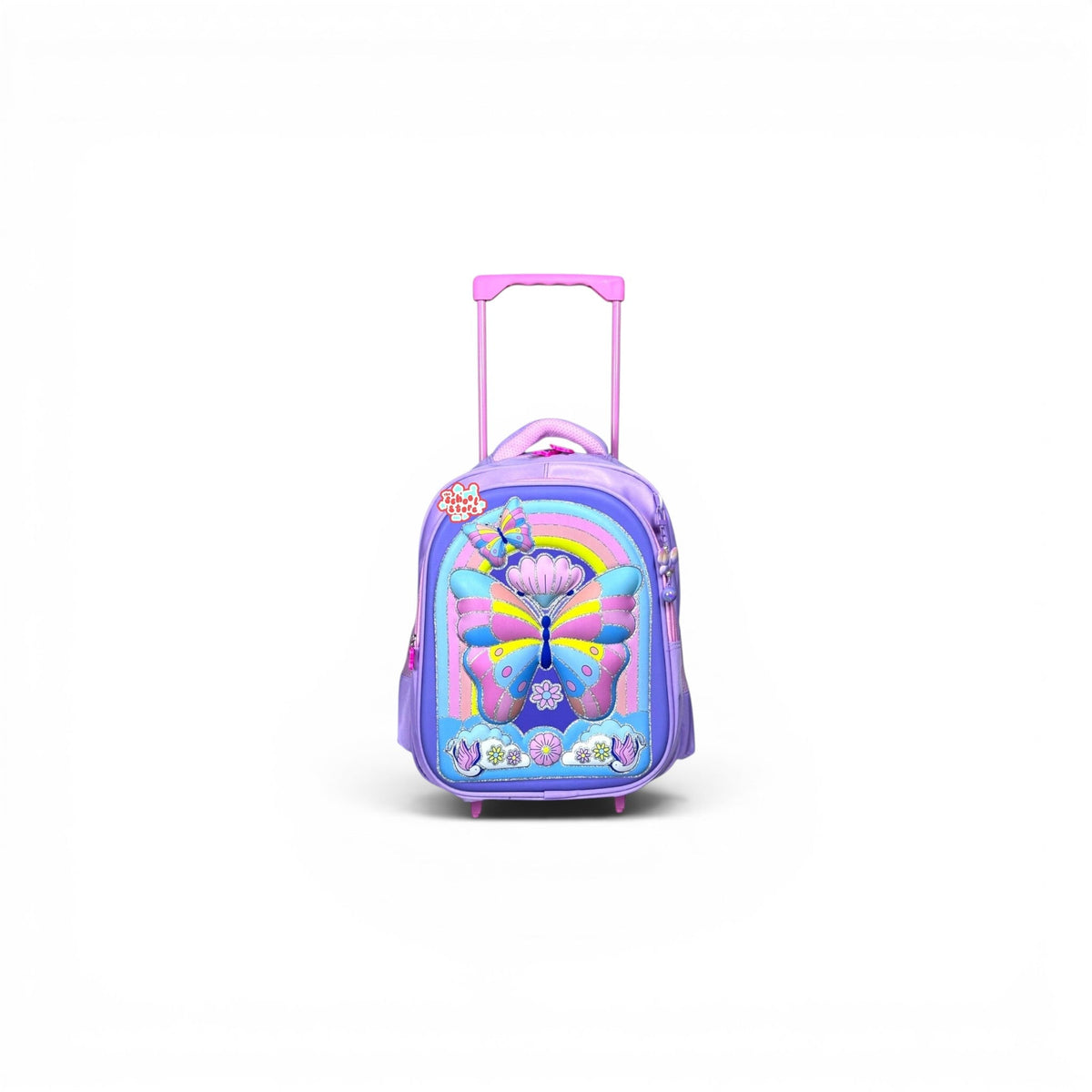 14 Inch 3D Butterfly Trolley Bag For Nursery Till KG Girls ( With Keychain ) T-2614