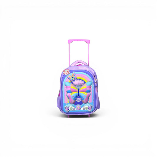 14 Inch 3D Butterfly Trolley Bag For Nursery Till KG Girls ( With Keychain ) T-2614