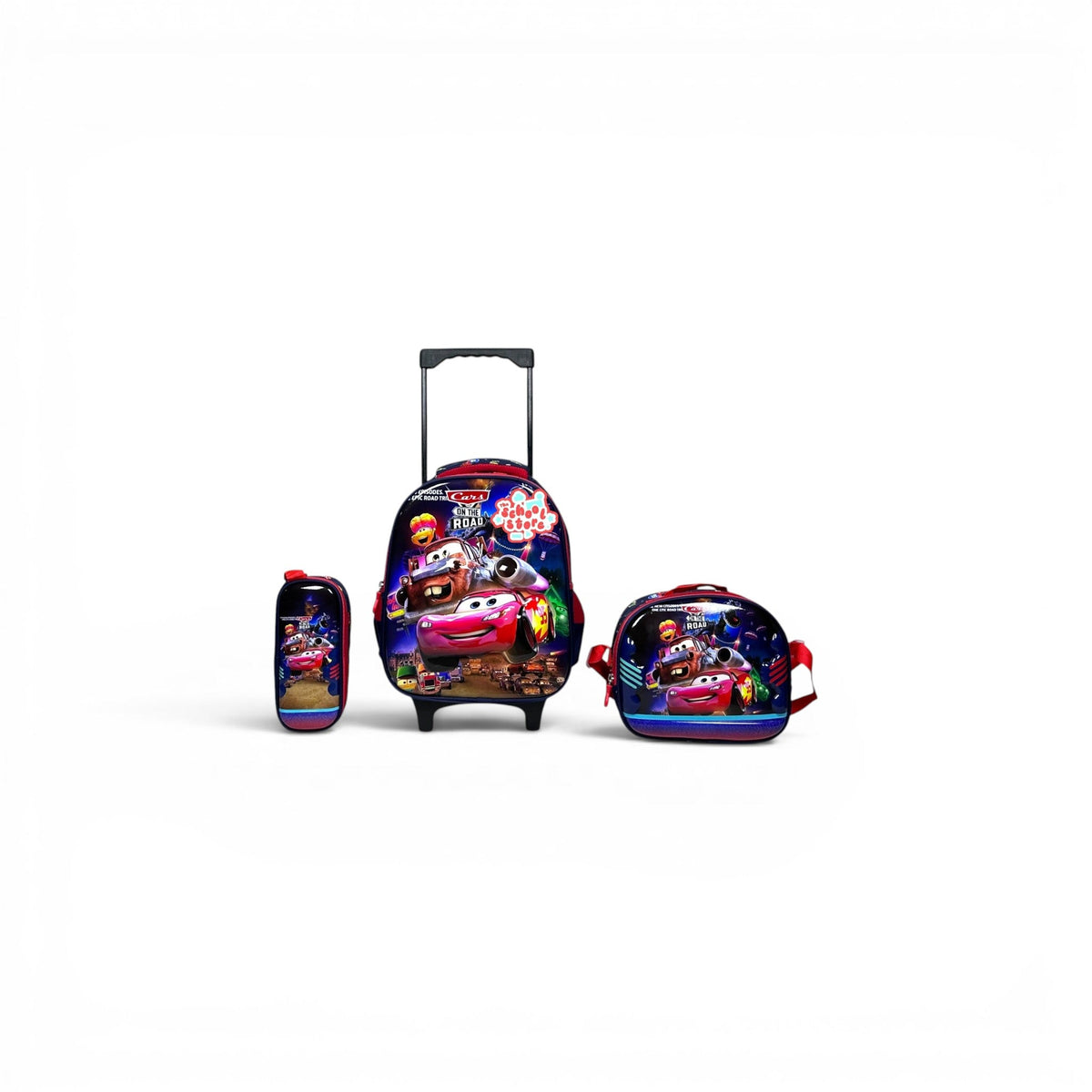 14 Inch 3D McQueen 3 PCS Trolley Bag For Nursery Till KG Boys T-2328-13