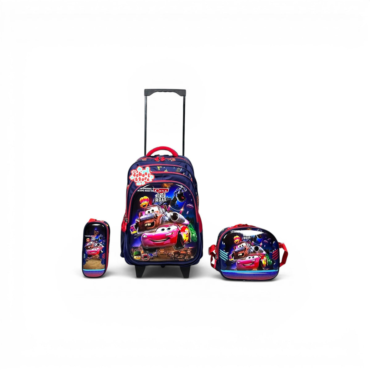 18 Inch 3D McQueen 3 PCS Tolley Bag For Grade 4 Till 8 Boys T-2388-18