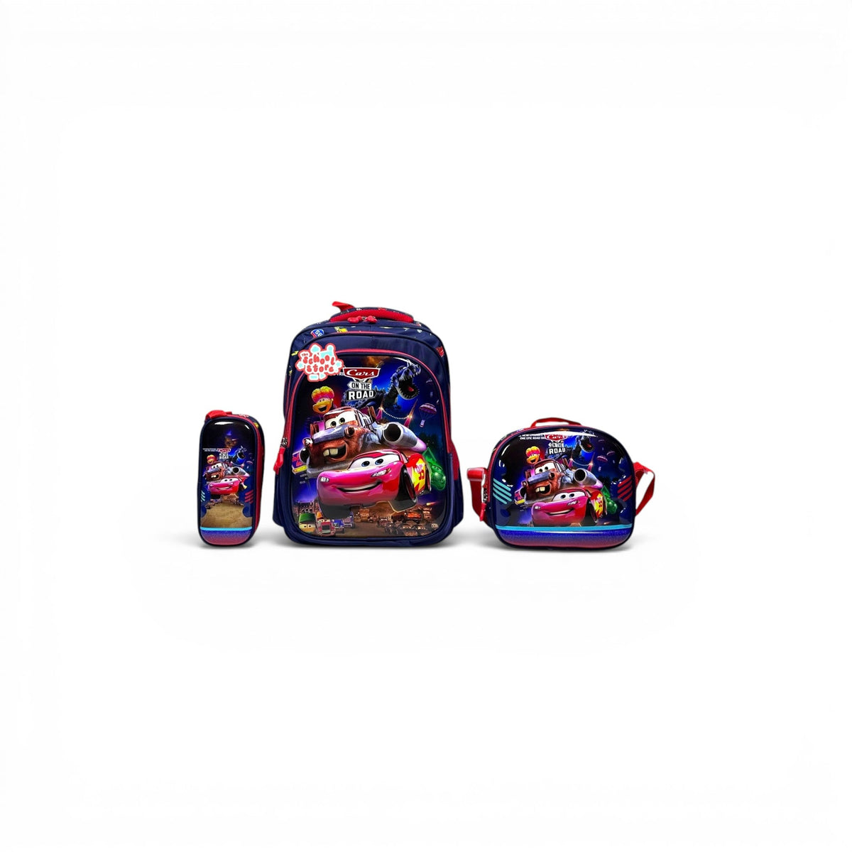 16 Inch 3D McQueen 3 PCS School Bag For Class 1 Till 3 Boys 2368