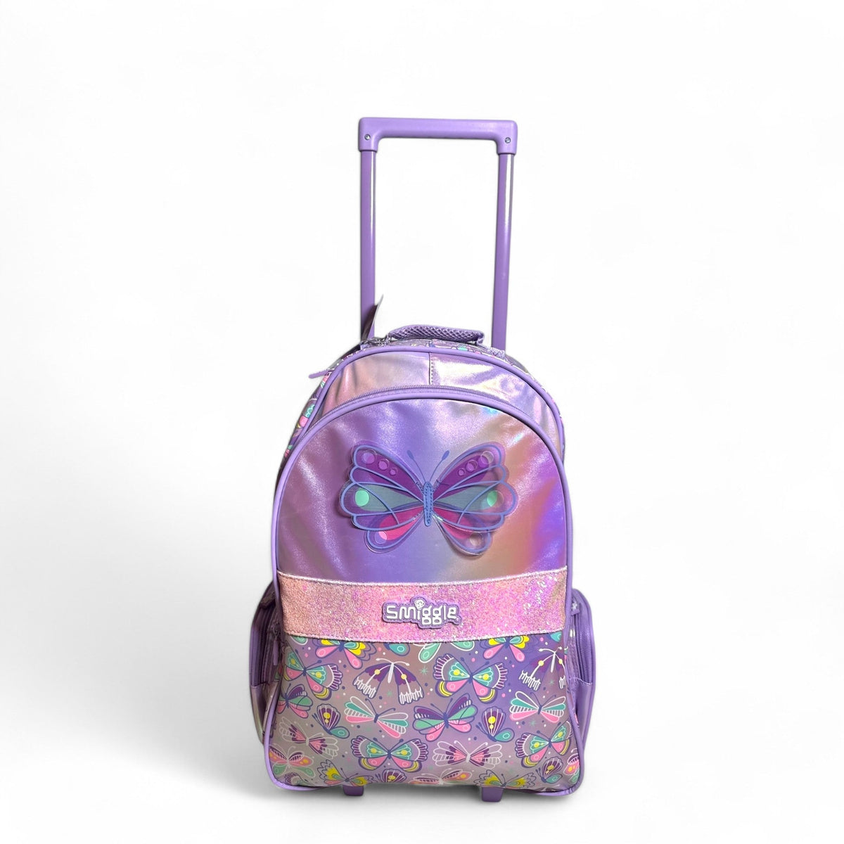 Original 20 Inch Butterfly Trolley School Bag Original for Grade 1 Till Grade 5 Girls