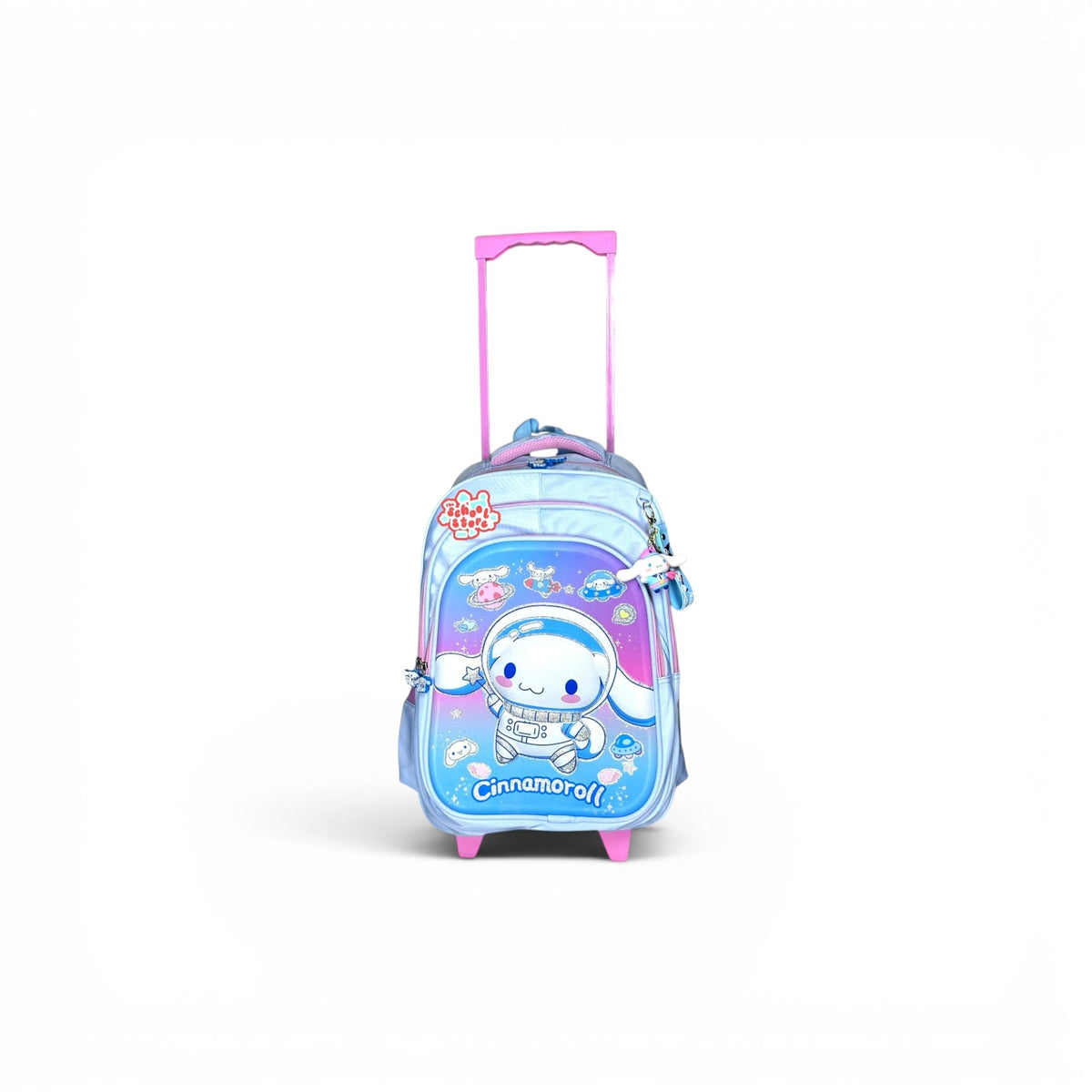 16 Inch 3D Cinnamoroll Trolley Bag For Grade 1 Till 3 Girls ( With Keychain ) T-2616