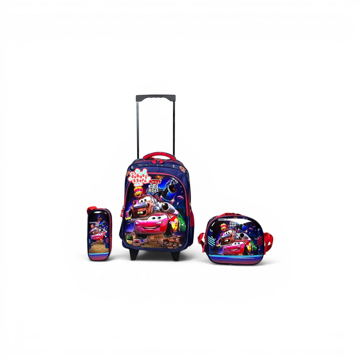 16 Inch 3D McQueen 3 PCS Trolley Bag For Grade 1 Till 3 Boys T-2368-16