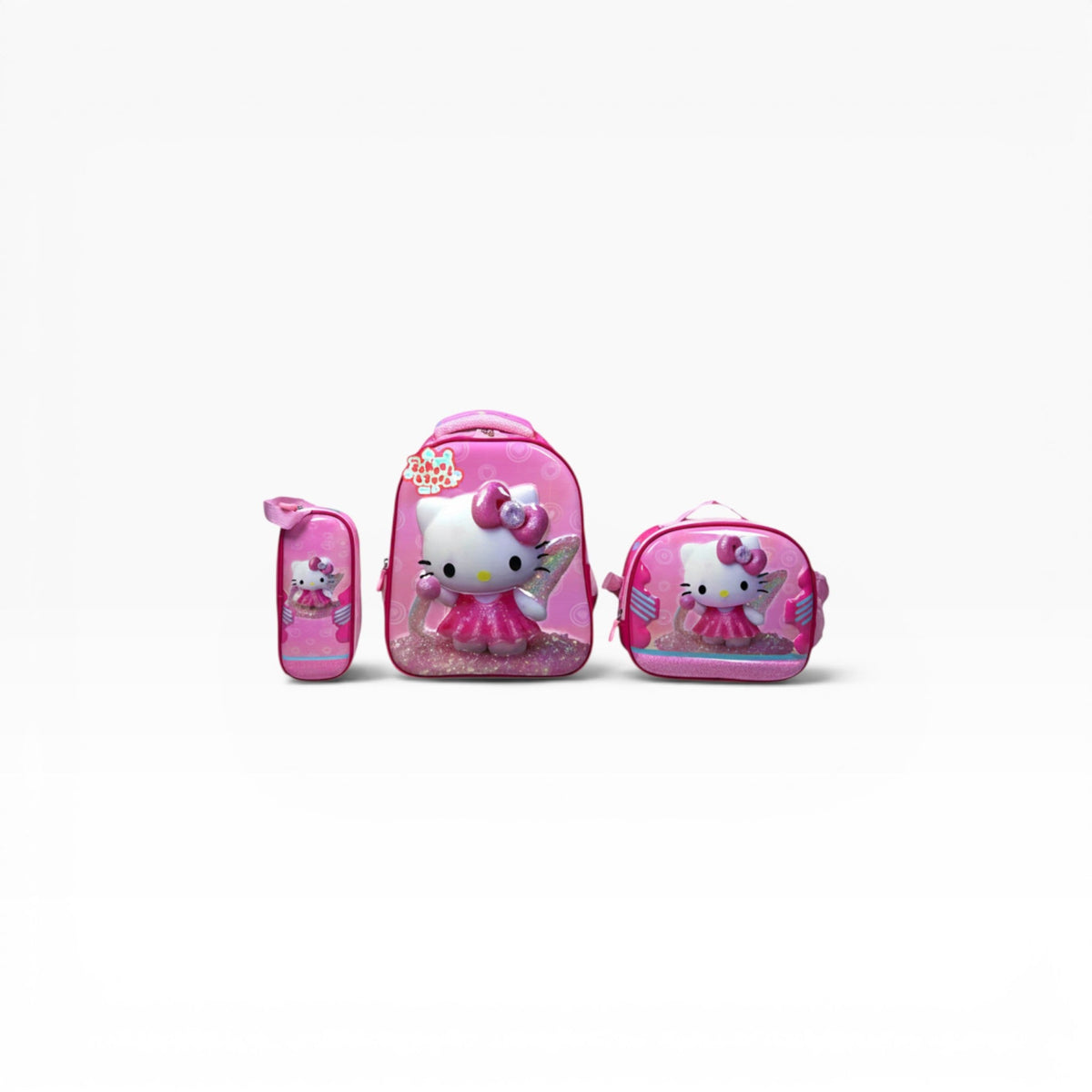 14 Inch 3D Hello Kitty 3 PCS School Bag For Nursery Till KG Girls 2328-13