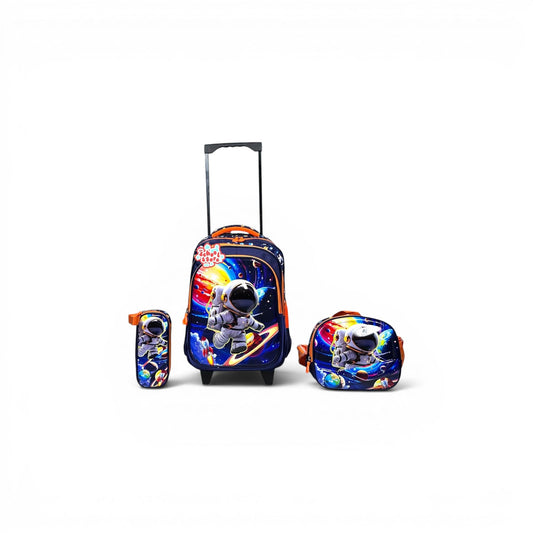 16 Inch 3D Space Astronaut 3 PCS Trolley Bag For Grade 1 Till 3 Boys T-2368-16