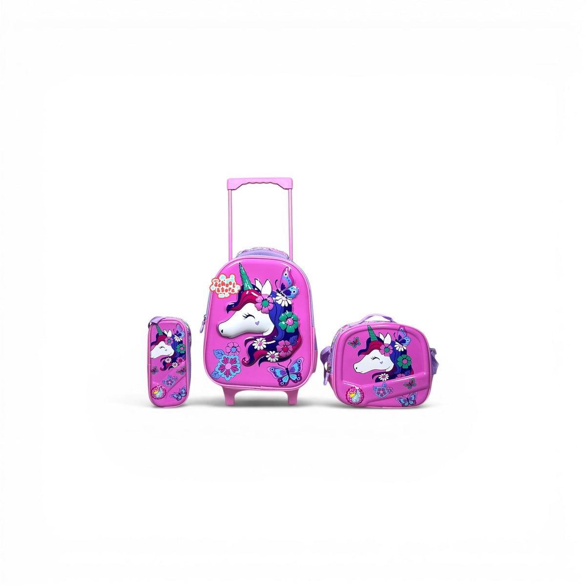 14 Inch Unicorn 3 PCS Trolley Bag For Nursery Till KG Girls T-2328-13