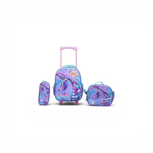 14 Inch Mermaid 3 PCS Trolley Bag For Nursery Till KG Girls T-2328-13