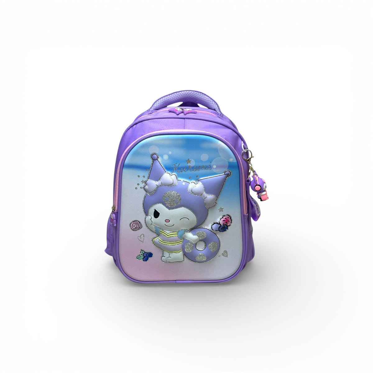14 Inch 3D Kuromi School Bag For Nursery Till KG Girls ( With Keychain )