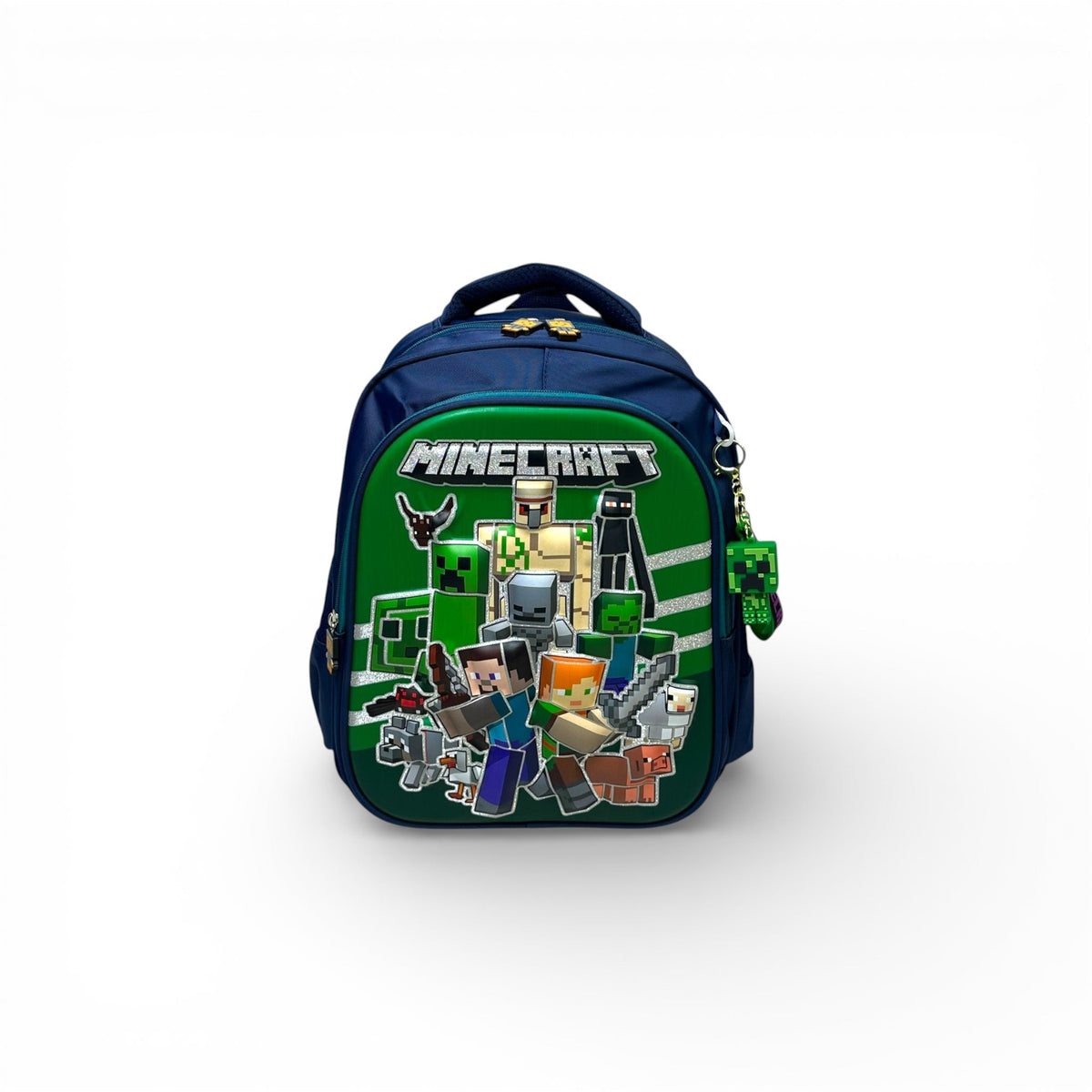 14 Inch 3D Minecraft School Bag For Nursery Till KG Boys ( With Keychain )