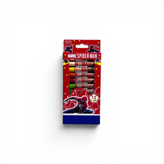 12 Pcs Spiderman Crayons